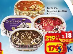 CARTE D'OR SELECTİON DONDURMA ÇEŞİTLERİ 800 ML